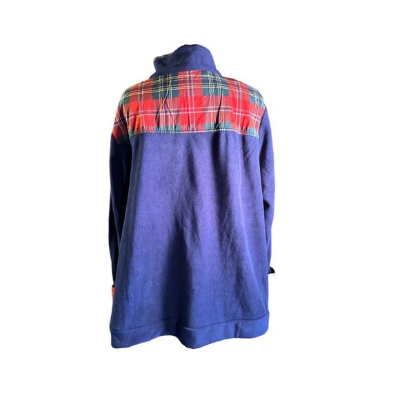 Crown and Ivy Navy Blue with Plaid 1/4 Zip Sweater Women Size 2X - Picture 12 of 16